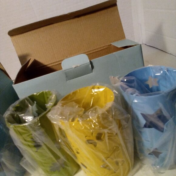 Partylite Change O Lantern Sleeve Set 2 Sets 6 Total Green Yellow Blue - Picture 7 of 9